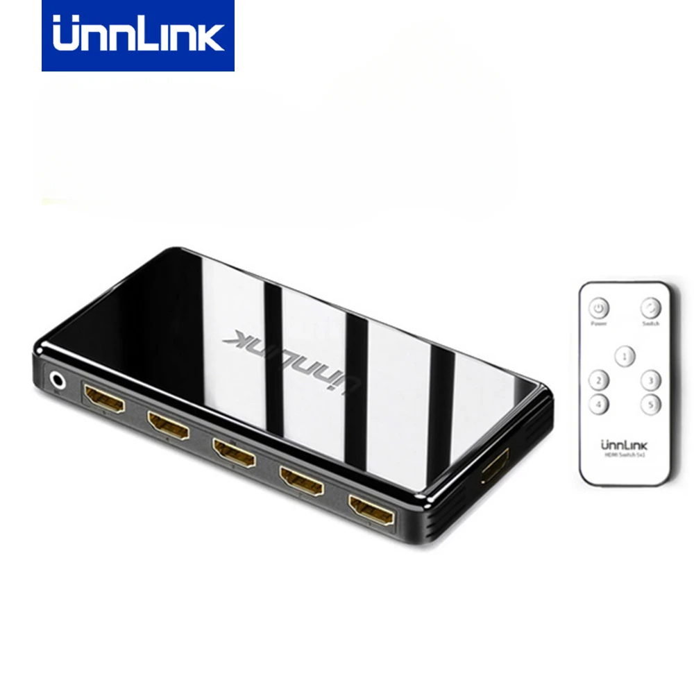 Unnlink hdmi switch 3x1 5x1 4K@60Hz 4:4:4 HDCP 2.2 HDR for Smart LED TV MI box3/ ps3/ps4 pro