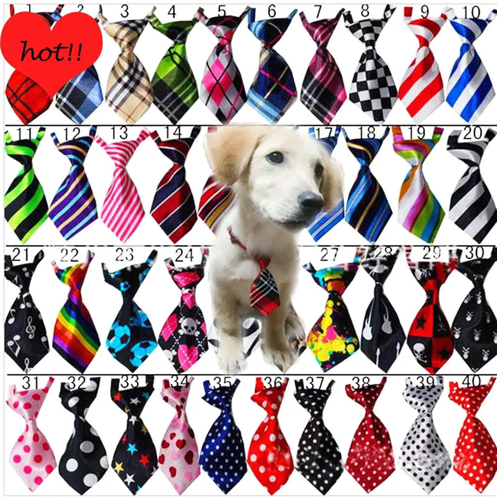 Wholesale Custom Adjustable Grooming Strap Pet Cat Dog Bow Silk Neck Tie Necktie For Collar