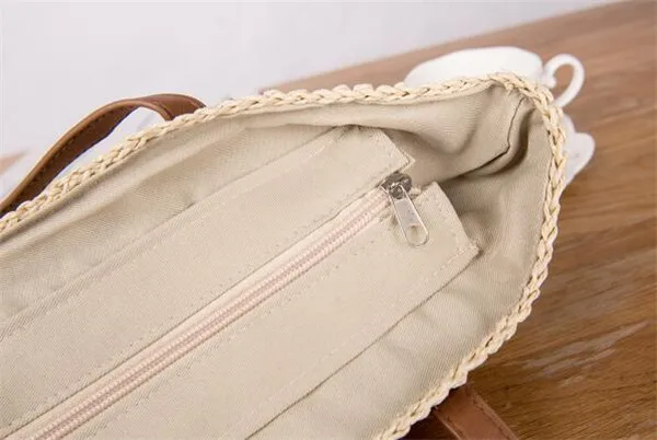 Custom Logo Wholesale Bulk Straw Bag Beach Straw Tote Bag With PU Handle