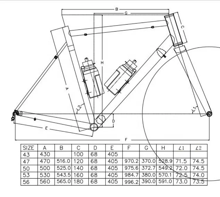 High Cost Performance 44cm / 47cm / 50cm / 53cm / 56cm 700C Road Bike Frame CR-MO  Steel for Sale 700*40C Gravel Frame