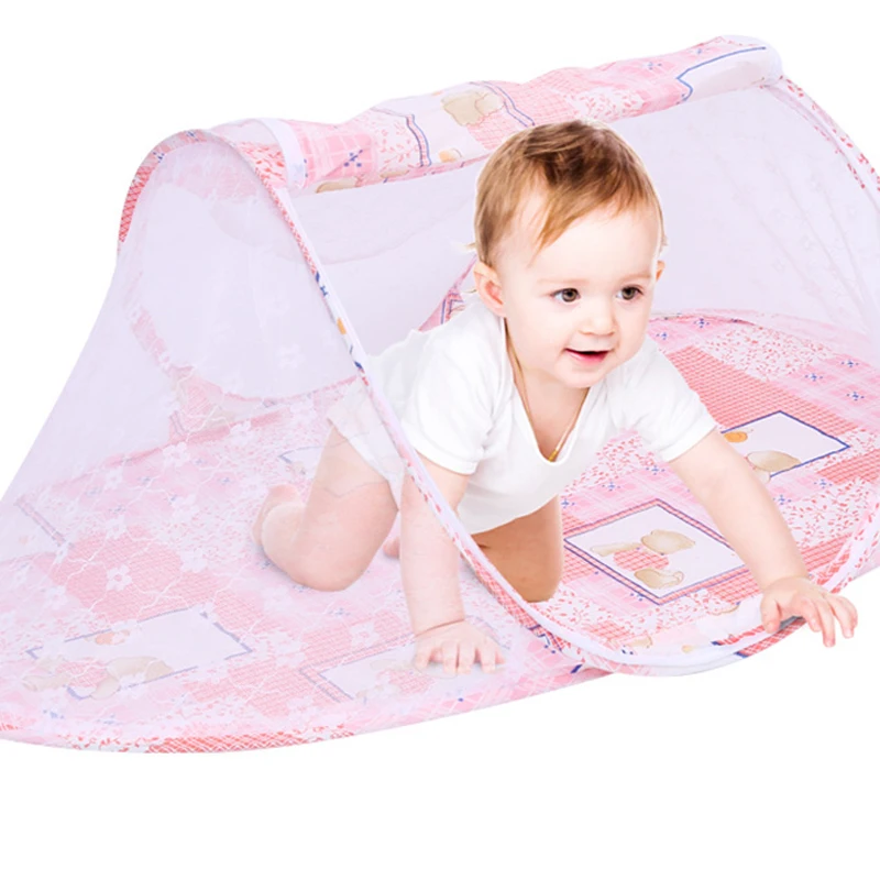 baby folding mosquito net for blue portable folding foldable summer with double designer bed hammock tent crib queen size