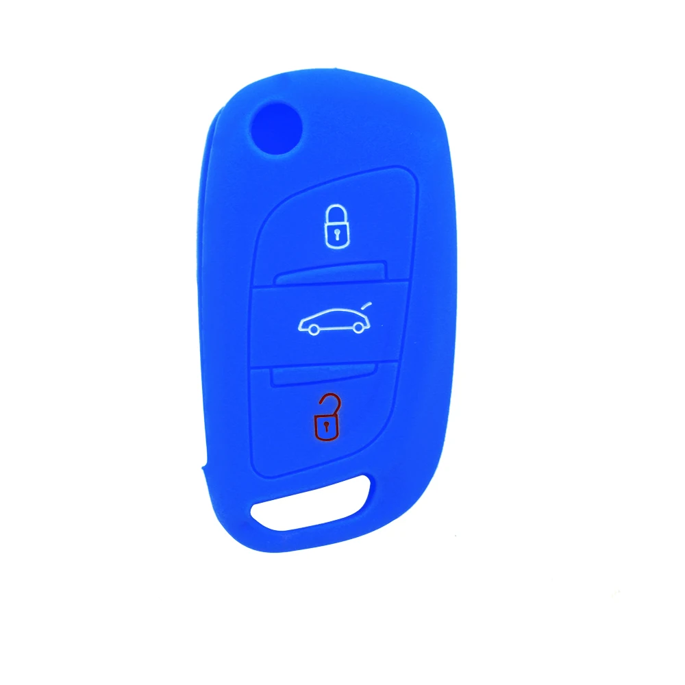 High Quality Decorative Anti Drop Soft Silicone Folding 3 Buttons Car Key Cover