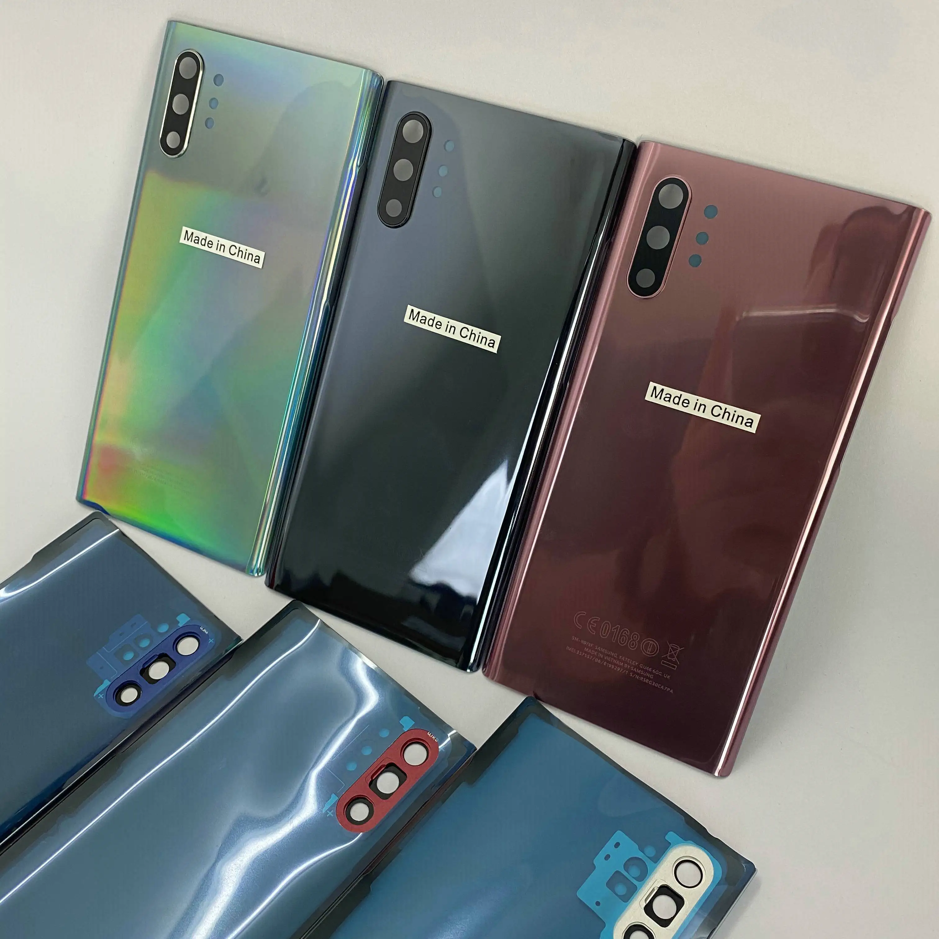 For Samsung Galaxy Note 10 N970 Note 10 plus N975 N975F NOTE10+ Battery Back Cover Door Housing + ear Camera Glass Lens Frame