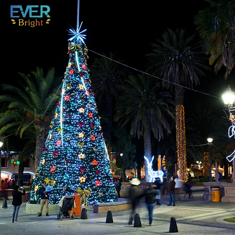 Wholesale outdoor large christmas tree 5 meters 6m decorative artificial slim.and tall LED christmas frame tree