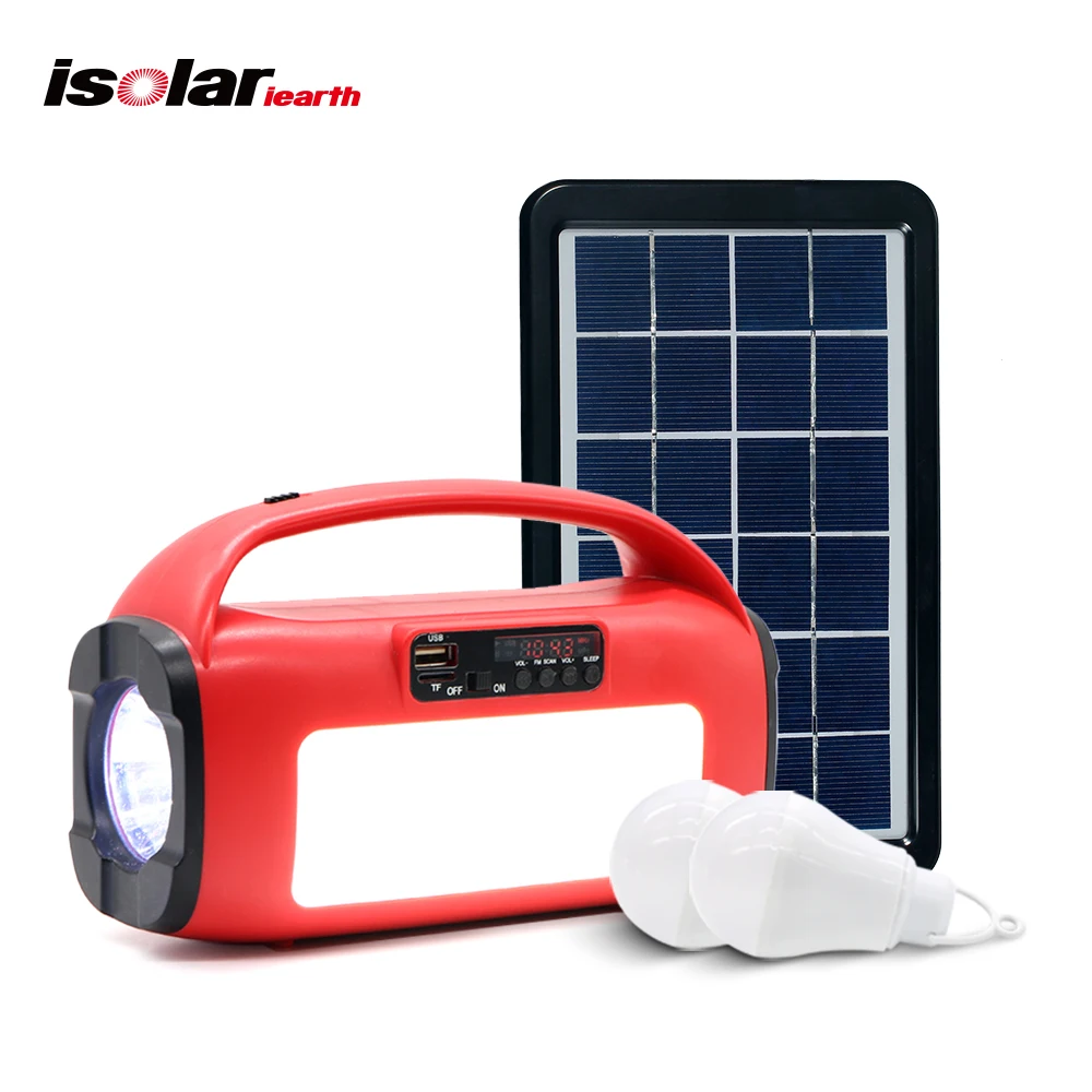 Solar Generator MP3 Player Rechargeable Battery LED Torch Flashlight Portable solar lamp Outdoor Emergency