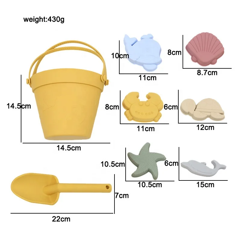 8 чехол из поликарбоната и силикона для пляжа, игрушка для детей, детские пляжные необходимые аксессуары песок игрушка формы лопата для снега и набор ведер для ванны младенца водная игра игрушка