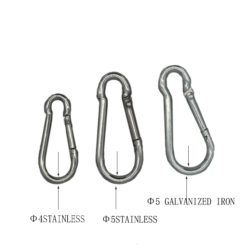 High Quality Aluminum D Shape Key Ring Custom Logo Snap Hook Carabiner