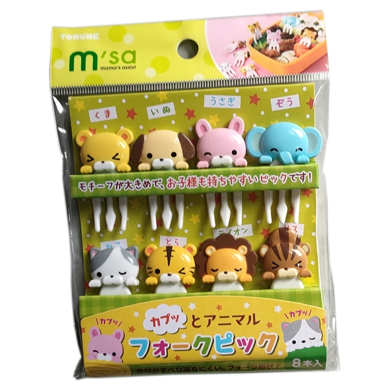 Japanese Bento Style Decorative Food Picks Plastic Fruit Forks Quality Animal Food Picks For Kids