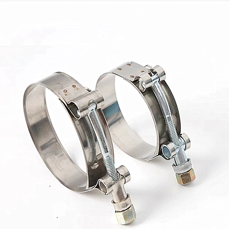 Quick locking stainless steel T bolt clamp for filter hose connecting