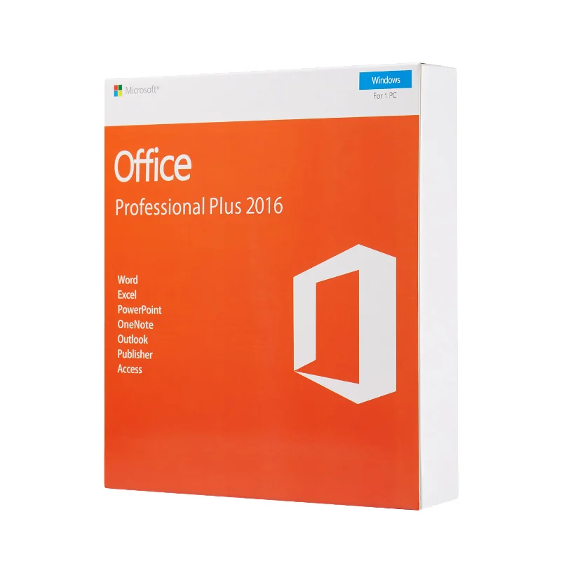 Lifetime key with full package original microsoft office 2016 professional plus for pc