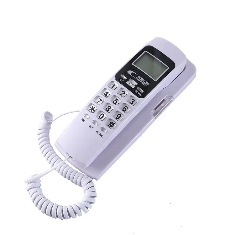 Transparent Button Trimline Telephone With LCD Display LED Indicator And Wall Mounted Landline Fashion Extension Telephone