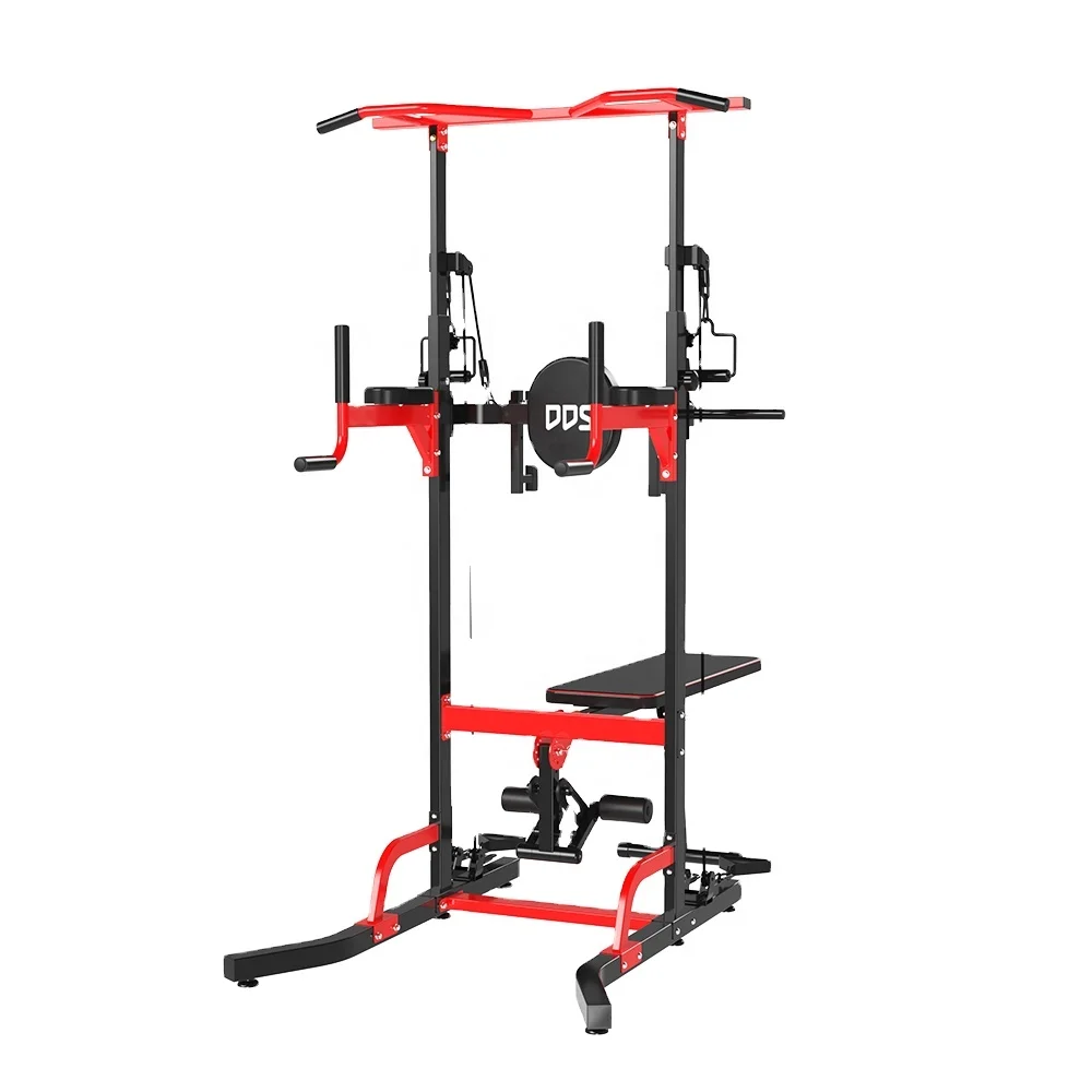 DDS-7702D Power Tower Dip Station Workout equipment Pull up Bar Adjustable Height Strength Fitness Exercise Equipment