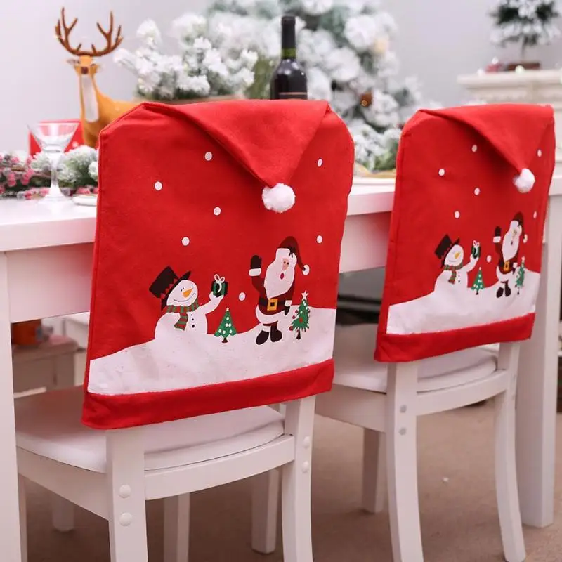 New Style Christmas Day Gift Chair Cover Christmas Day Dinner Chairs Cover