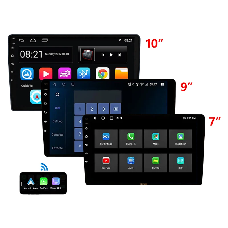 Rotiss TK-P11 4-ядерный Android автомобильный радиоприемник с прямым заводом 2 + 32G CarPlay Авто Стерео dvd-плеер универсальный gps 4G WIFI экран