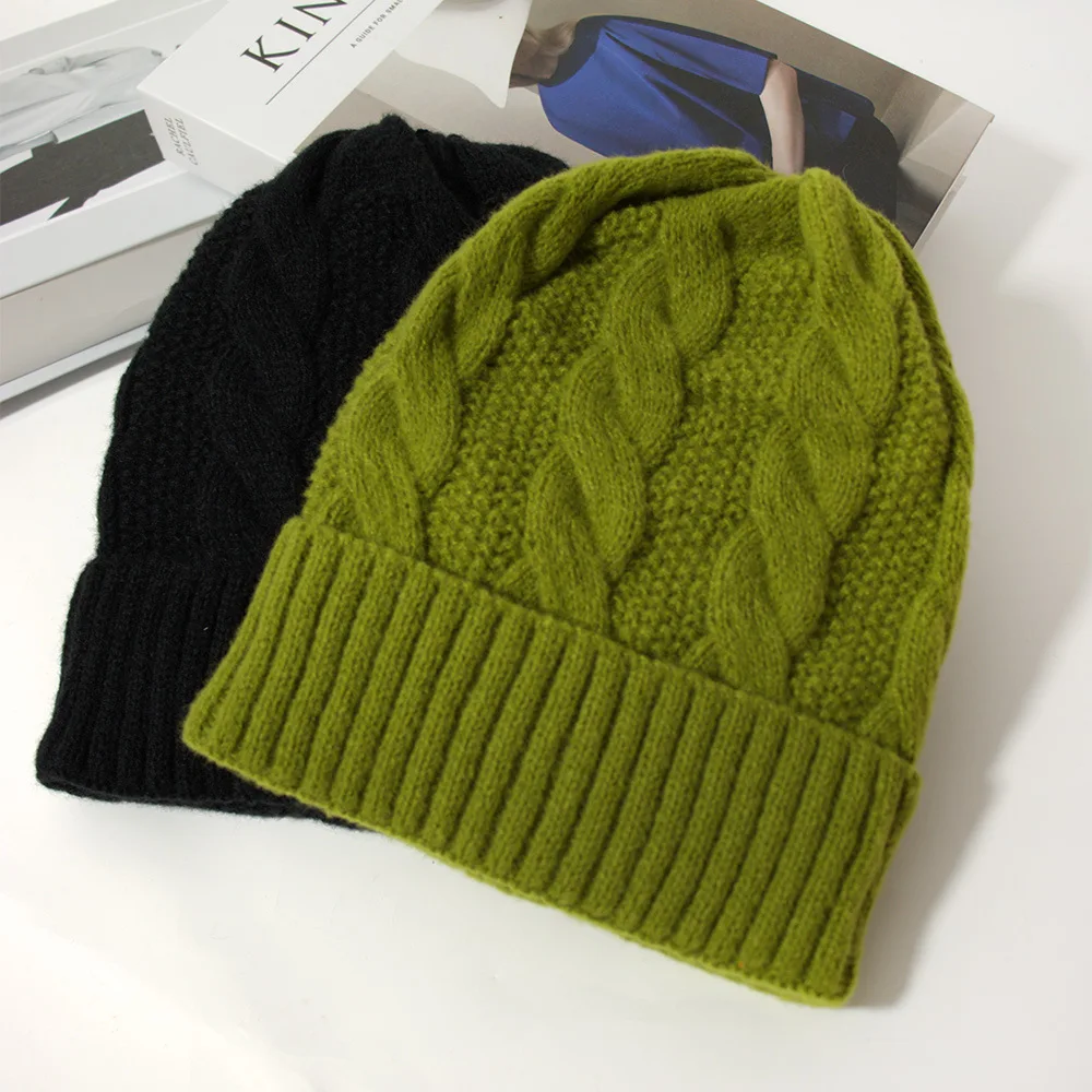 Оптовая продажа с фабрики, зимняя вязаная шапка с вышивкой и индивидуальным логотипом, облегающие шапки, Универсальная Ретро шапка с 3D алмазным узором