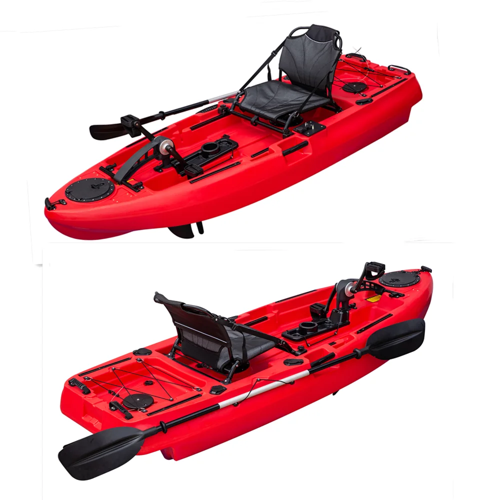 8ft 2.5m single pedal drive powered kayak fishing with boat accessories