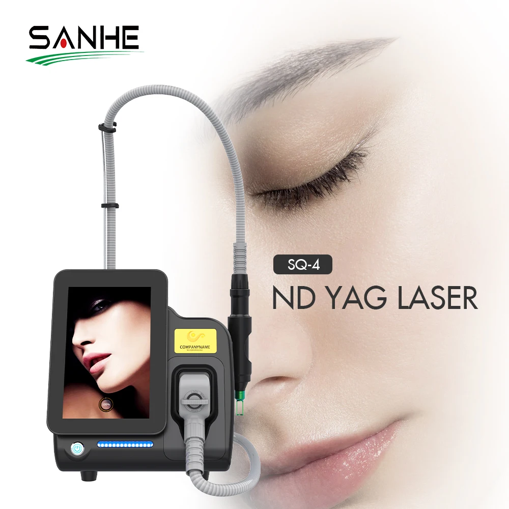 Portable Q-SWITCH ND YAG LASER Tattoo Removal Carbon Peeling Skin Whting Machine With 1064nm And 532nm Treatment Head