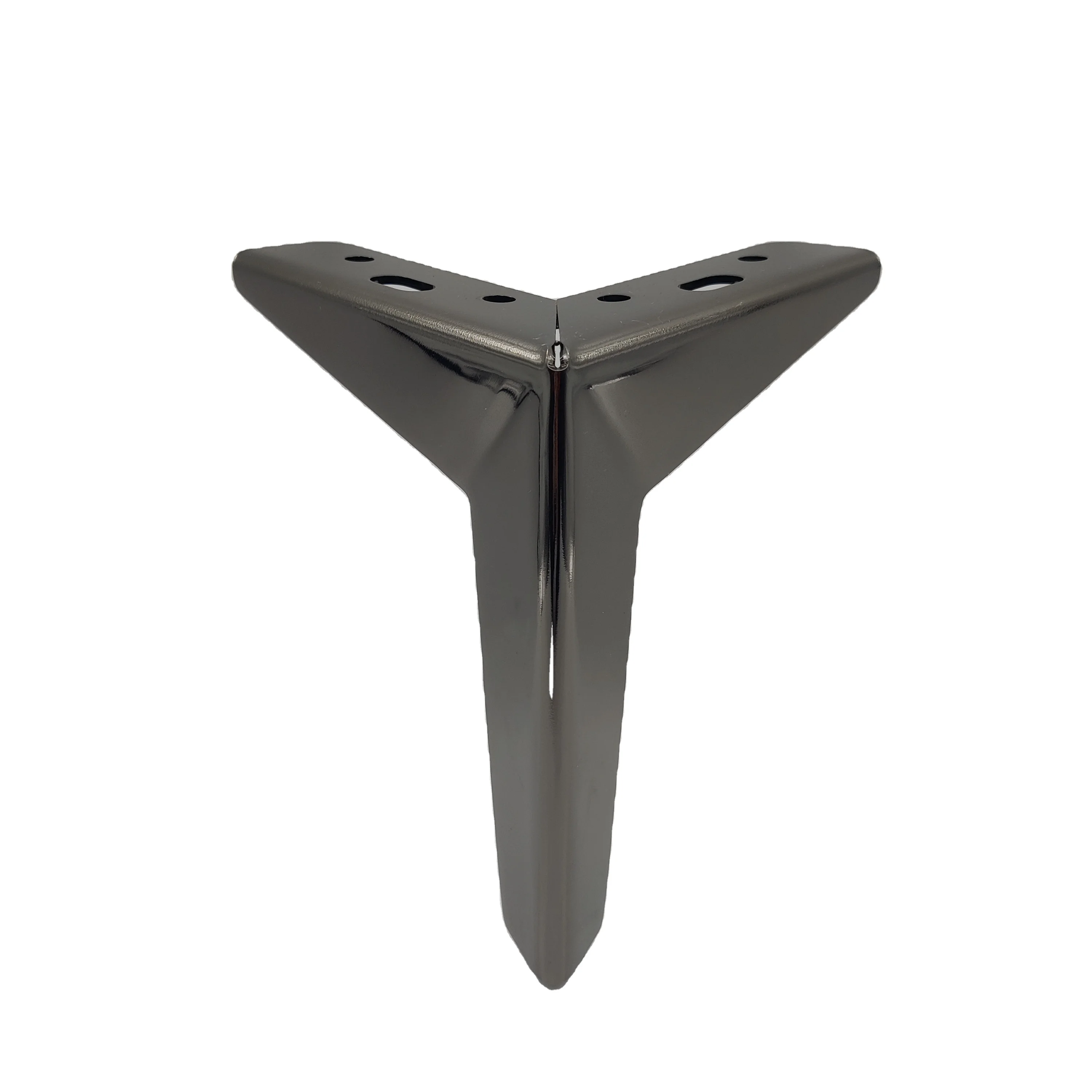 Hot Sale Replacement Hardware Accessories Triangle Chrome Black Cast Iron Metal Sofa Legs