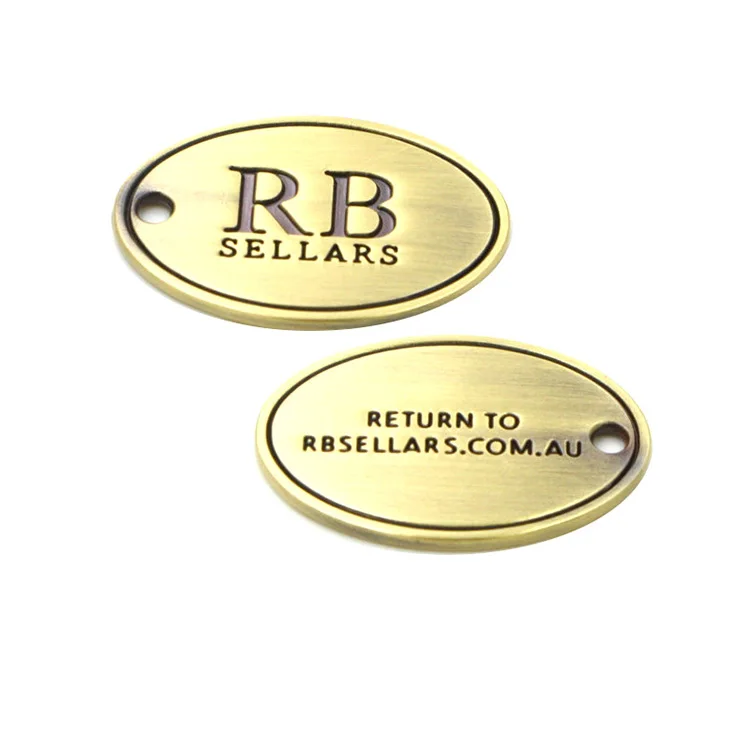 Wholesale Customized Clothes Bag Metal Label Nameplate Logo Plate Metal Label For Hats Handbag Jeans