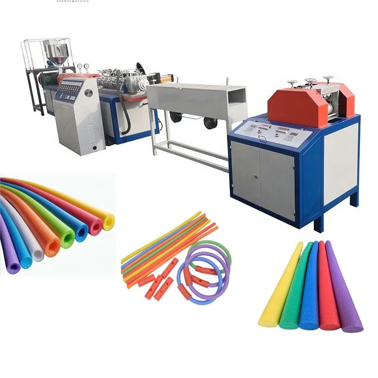 Foamed polyethylene rod extruding production line