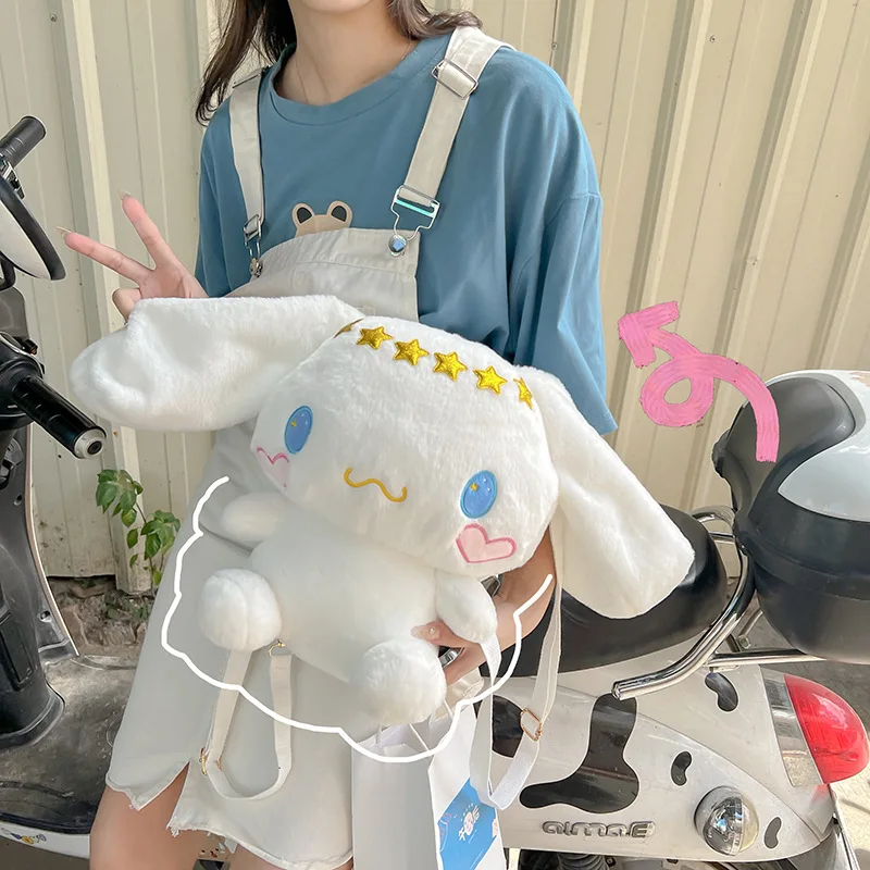 Hot Sale Sanrios Stuffed Kuromi Cinnamoroll Cute Soft Character Plush Doll Bags with PP Cotton Filling My Melody Backpacks