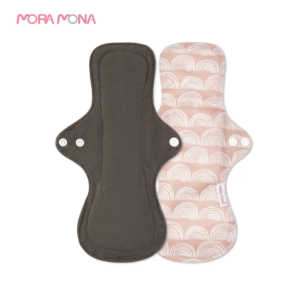 Moramona bamboo inner winged cloth Menstrual Pads Washable Reusable Feminine Women Sanitary Napkin pads