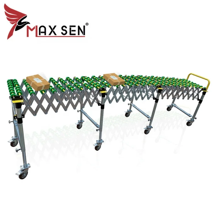 Maxsen Powered Flexible Expandable Telescopic Manual Mobile Plastic Skate Wheel Roller Conveyor