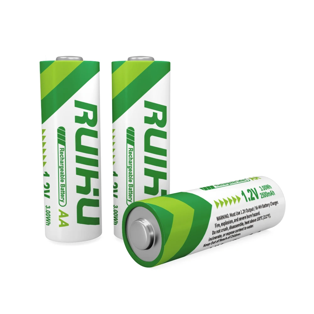 High Power Pointed Flat Top Ni-MH 1.2V AA Size 2500mAh Rechargeable Battery For Digital Camera