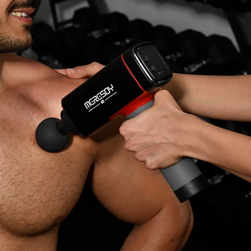  Перкуссионный массажный пистолет Meresoy для глубоких тканей тела электрический портативный беспроводной профессиональный спортивный мощный вибропистолет мышц