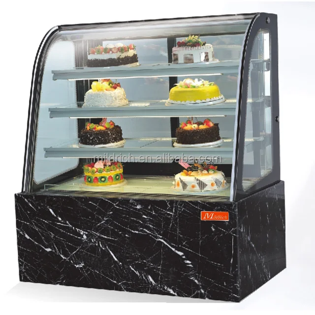 Commercial Curved Glass Cake Display Fridge/Pastry Display Chiller Showcase