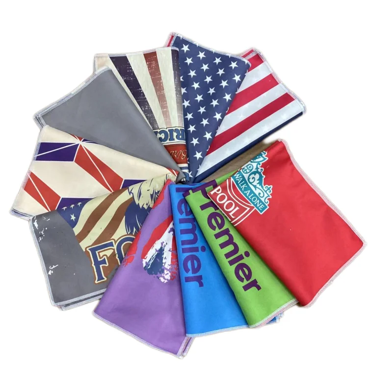 wholesale manufacture customized printing ice golf towels football fans towel printed rectangle shape towel