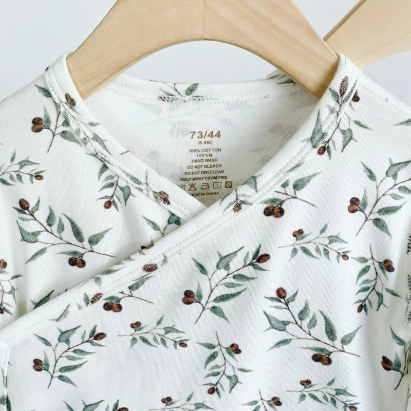 
AustinBella 2021 new arrival baby clothes wholesale boutique baby organic cotton kimono wrap bodysuit baby girls clothes 