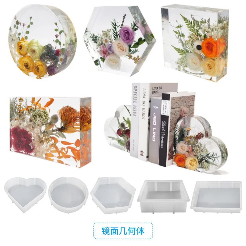 Handmade DIY epoxy resin drip mold for office bookshelves, table ornaments, ornaments, crystal drip silicone mold