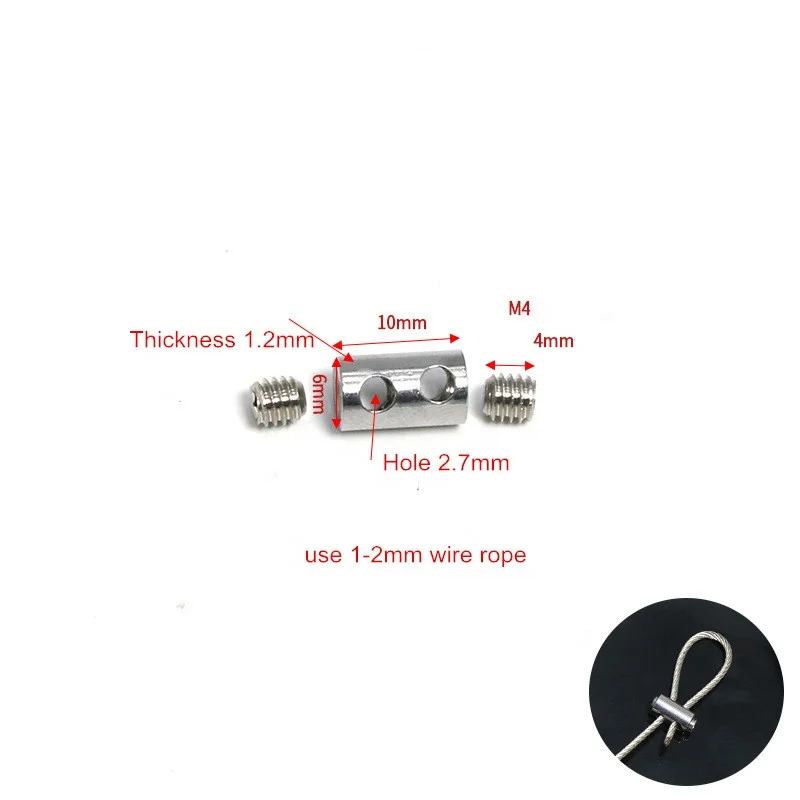 Rongtong Hot Selling copper plated nickle wire rope clip for lighting suspension kits