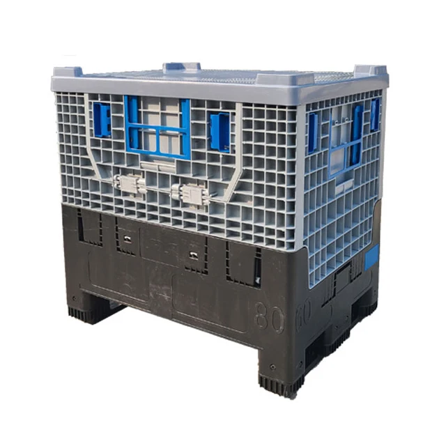 800*600*760mm size Warehouse Foldable Customized Collapsible Stackable Plastic Pallet Box with Good Price