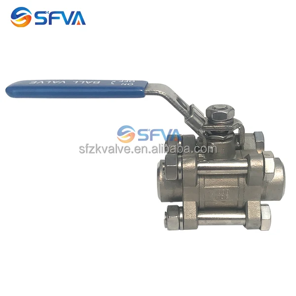 3pc CF8 CF8M ss304 ss316 stainless steel butt weld ball valve