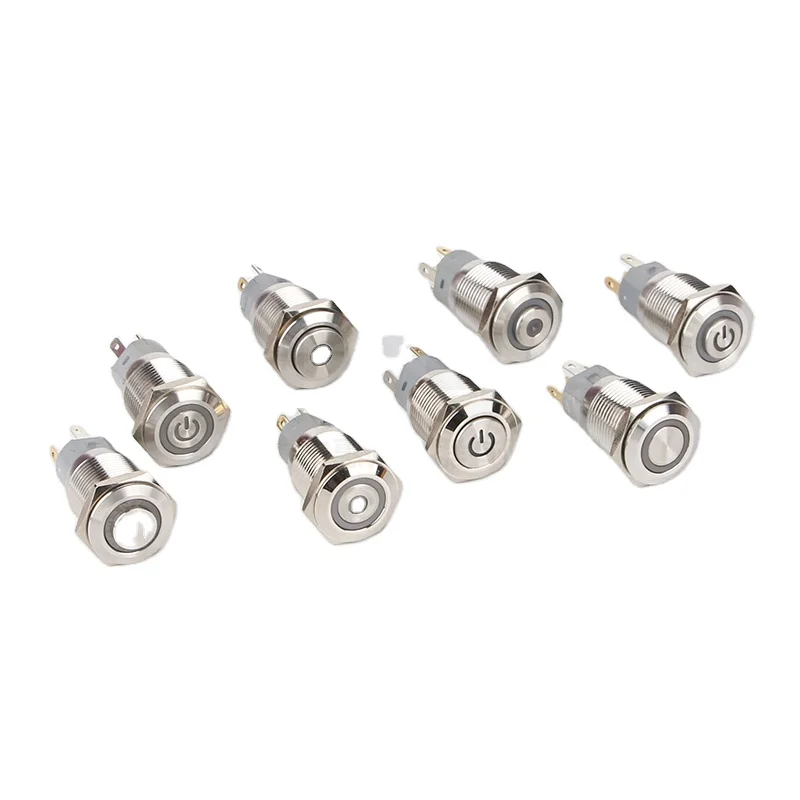 Electrical Wiring Push Button Switch 16mm Mounting Hole Waterproof On Off Switch Momentary Reset Switch Button