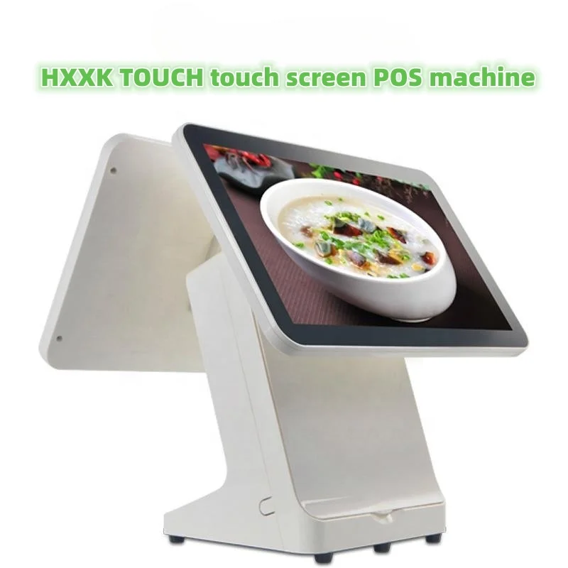 15inch cash register pos system with dual screen QR reader 58mm printer pos supermarket restaurant coffee shop pos