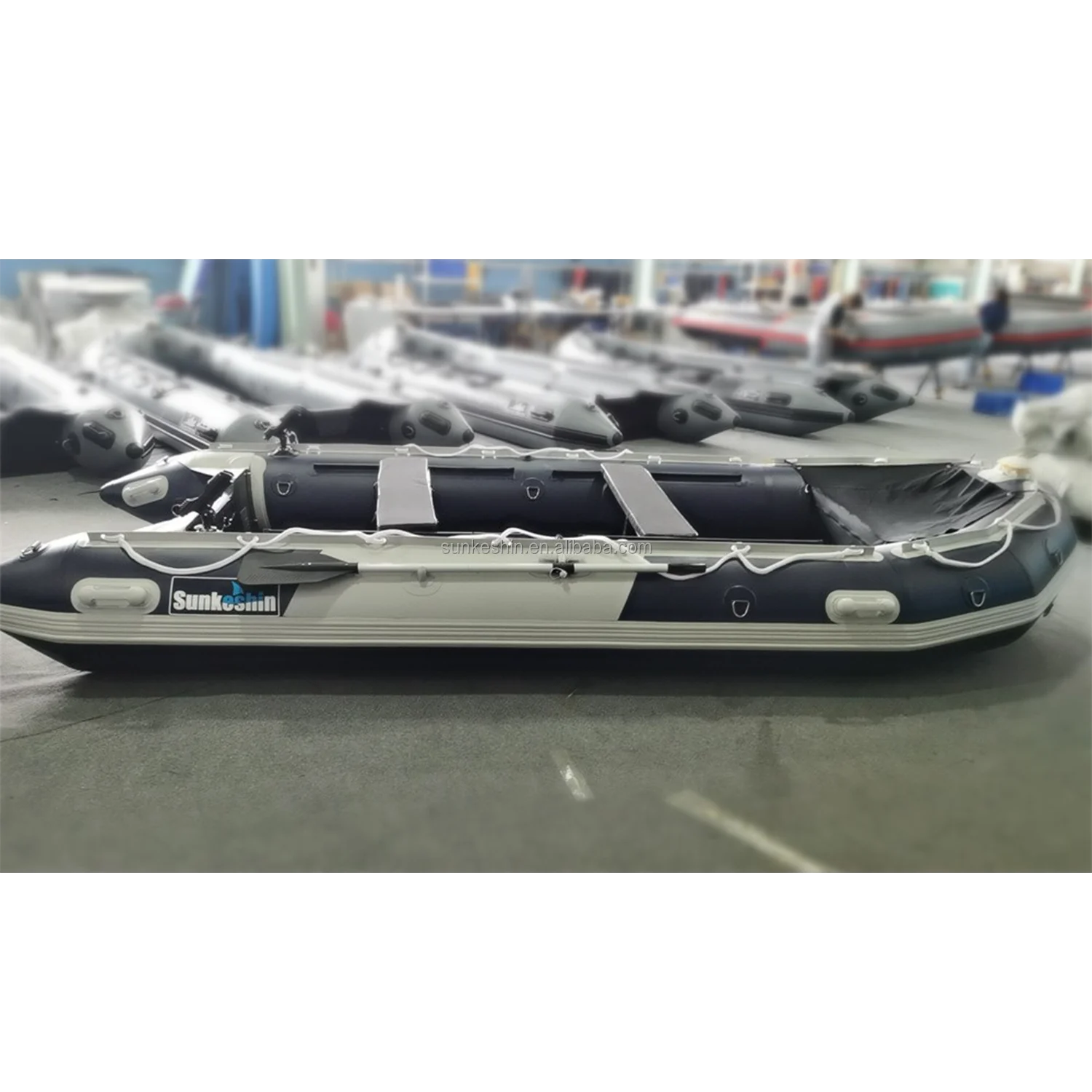 China 14.7ft Mini Fishing Dinghy 4.7m Inflatable Pontoons Rowing Boat for sale