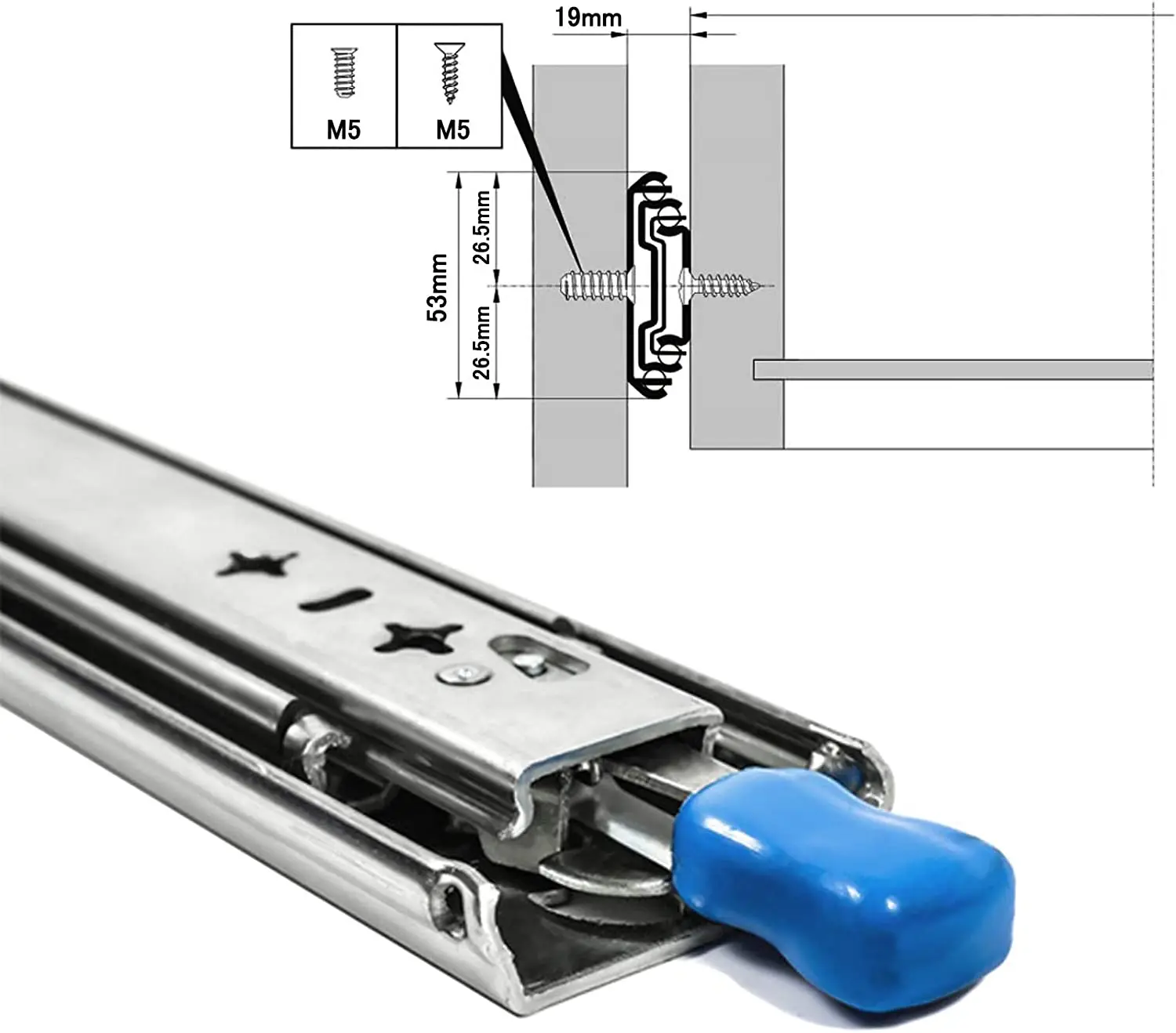 120kg 700mm ball bearing 3 folding drawer slide heavy duty