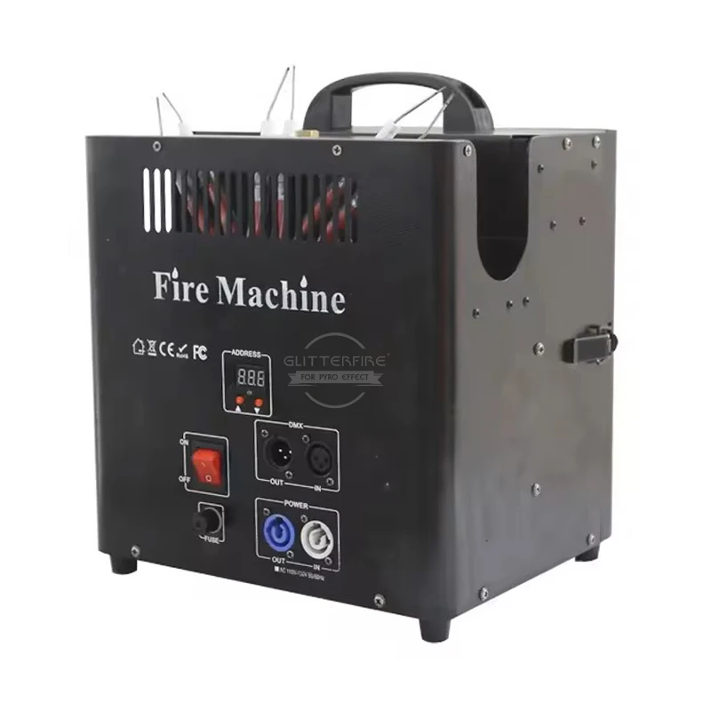 180W Triple Head Fire Machine Dj Fire Flame Machine for Parties Events DMX Flame Projector