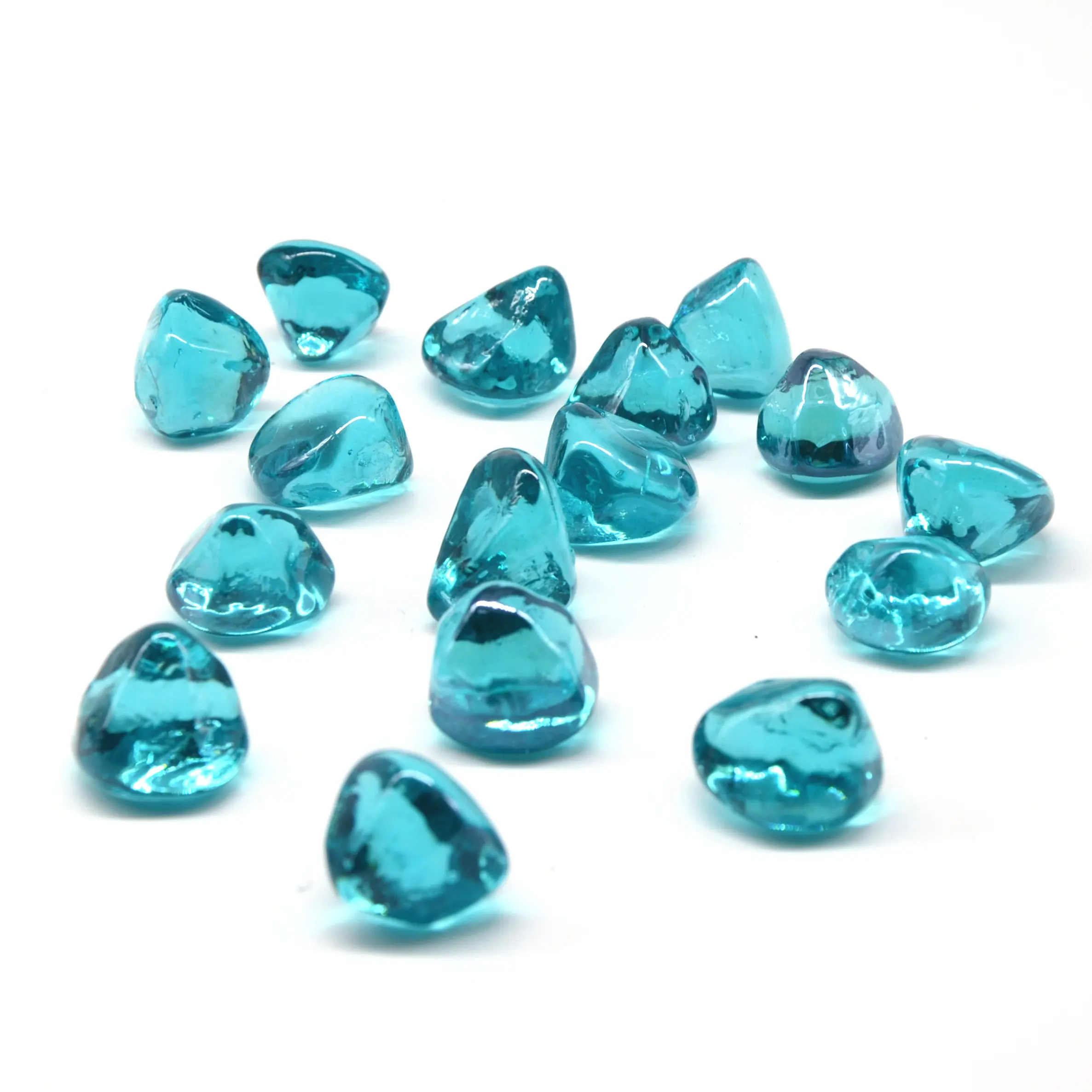 Производитель бриллиантовых камней небесно-голубого цвета стеклянные камни для камина и озеленения сухих