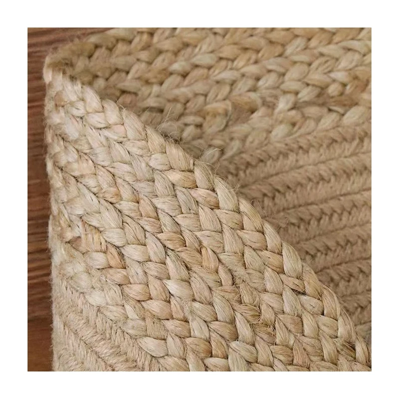 Hand woven thick round jute rope mat rug circle braided hemp jute weed mat rugs carpets for living room bed rooom