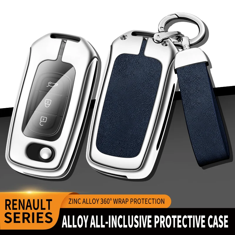 Smart Zinc Alloy Car Logo Key Case For Renault Kadjar Captur Symbol Koleos Megane 2017 2018 2019 2020 2021 Cover Accessories