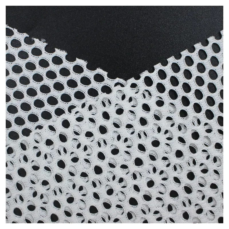 Proffesion Fine Holes Warp Knitted White 100% Polyester Net Mesh Fabric For Shoes