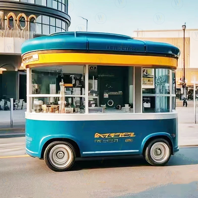 Night Market Shop mini trailer Crepe Taco truck towed mobile breakfast waffle truck