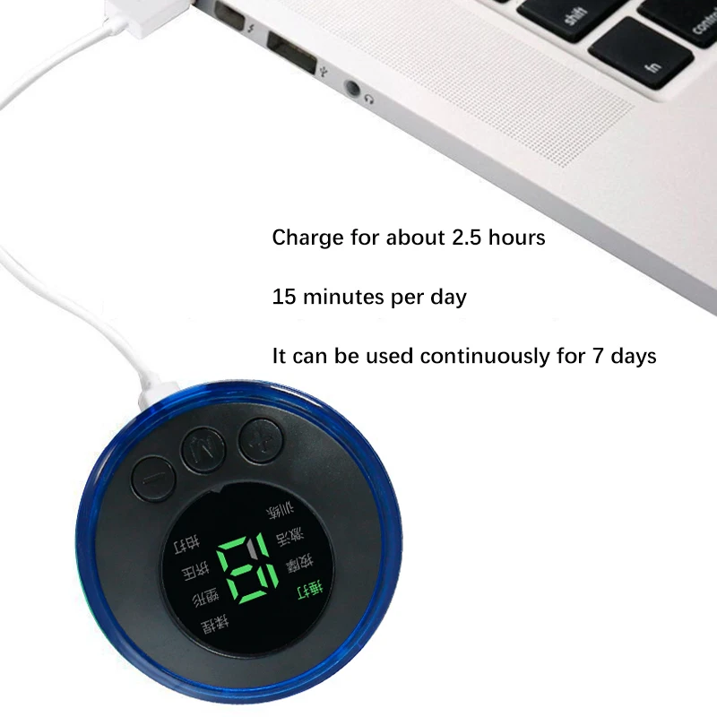 Pulse Massager Tens Micro-Electric Massage Lcd Display Portable Gel Pad Relief Pain Neck Cervical Massager