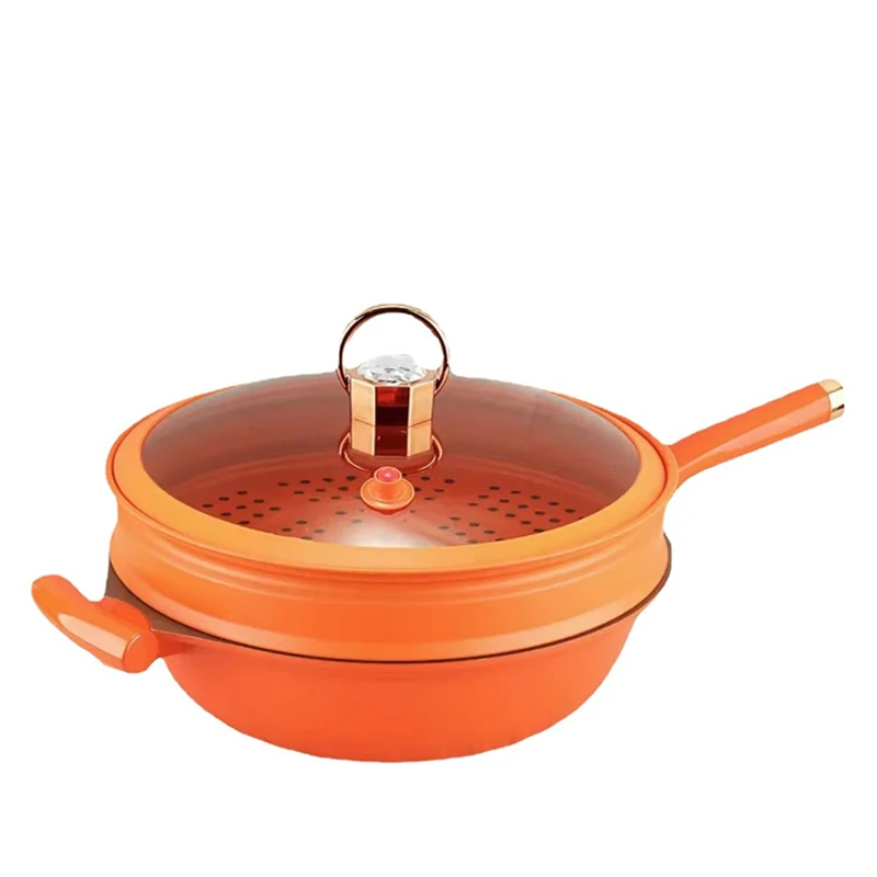 Dual-use cooking pot with titanium alloy micro pressure casting integrated pot nonstick pot