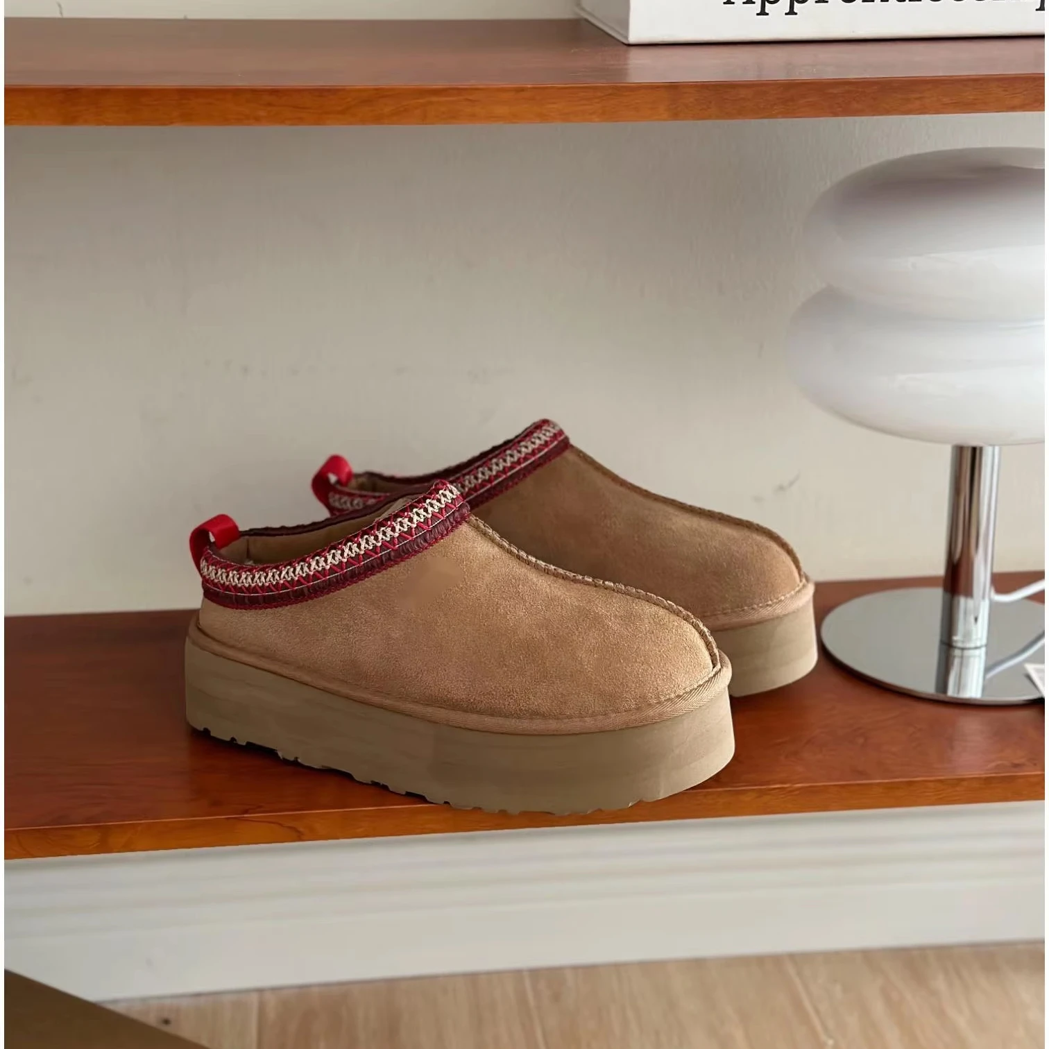 New Styles Genuine Leather Fuzzy Shoe Fluffy Custom Winter Fashion Fur Ladies Slides Slippers Femme Shoes For Women Wholesale