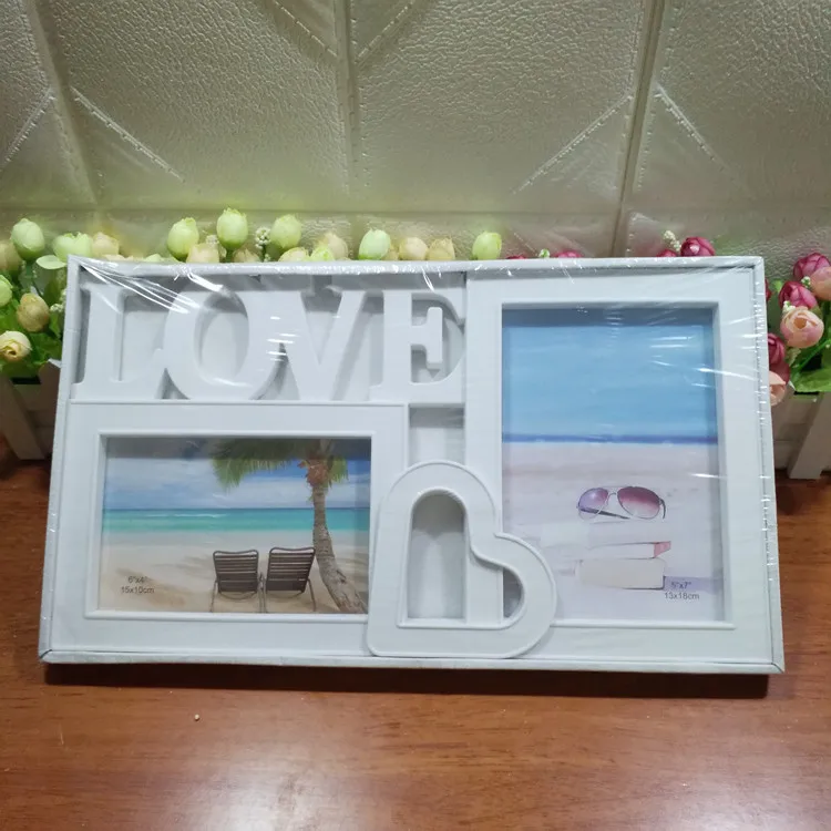 America market Opening Plastic Wall Hanging Word Love Photo Collage Frame Wedding Decorative Multiple Photo frame